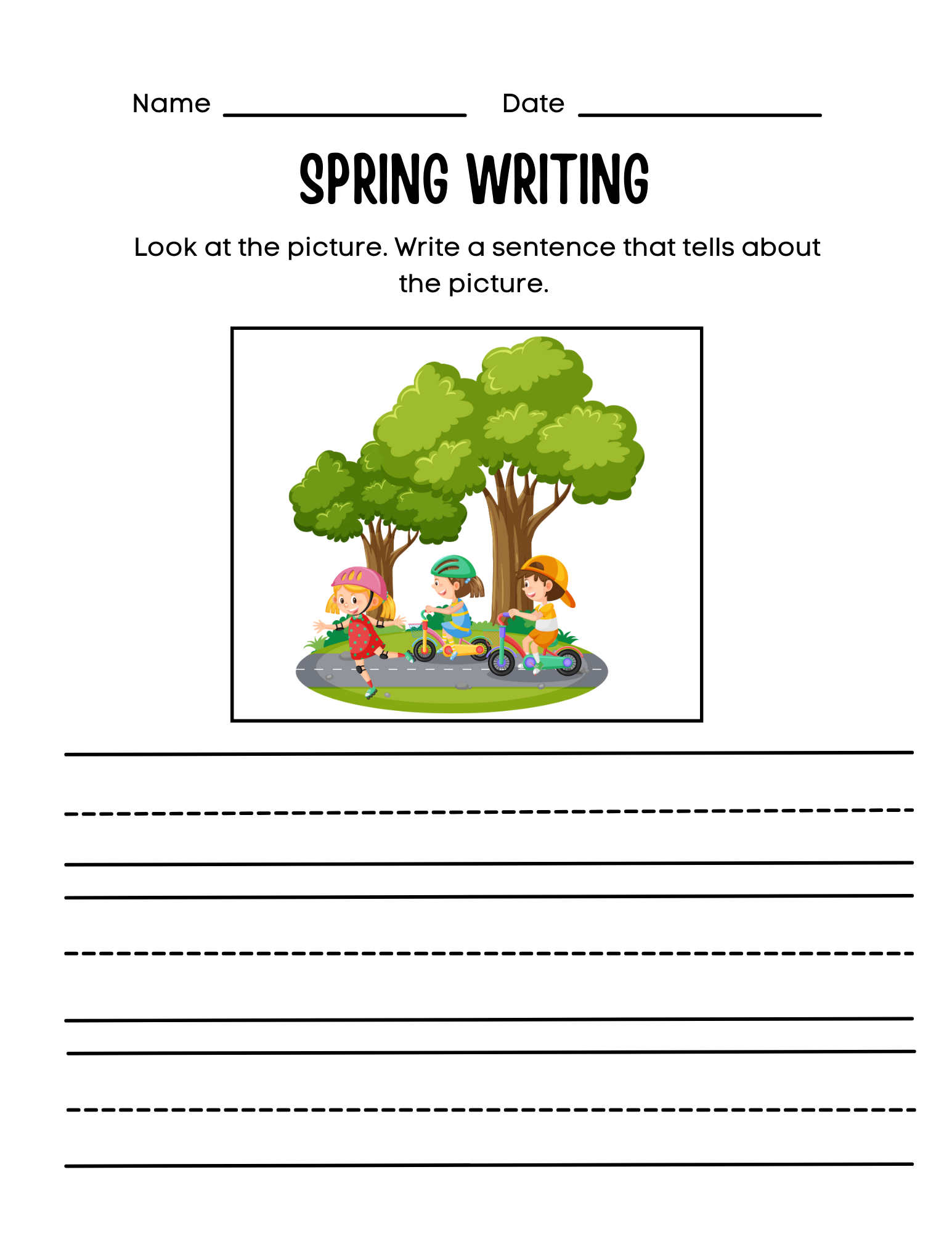 10 FREE Spring Sentence Writing Prompts xoxoerinsmith